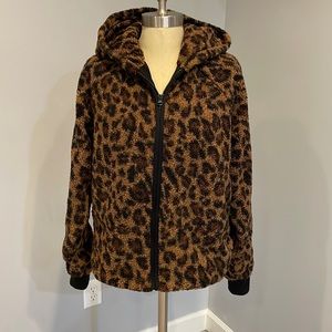 Leopard zip up jacket